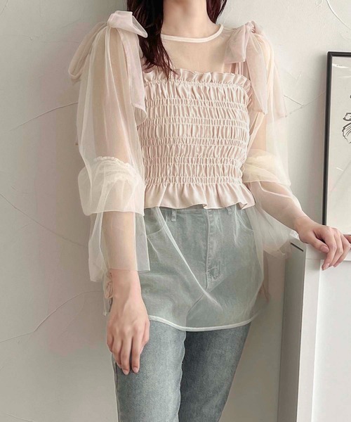 apres jour clair(アプレジュールクレア)の「【apres jour clair】カップ付きチュールリボントップス【ZOZOTOWN限定アイテム】(キャミソール・レディース・ピンクベージュ/ブラック系その他/レッド/アイボリー・フリー/X-LARGE)」の22枚目の写真