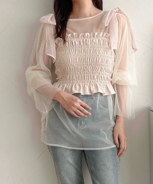 apres jour clair(アプレジュールクレア)の「【apres jour clair】カップ付きチュールリボントップス【ZOZOTOWN限定アイテム】(キャミソール・レディース・ピンクベージュ/ブラック系その他/レッド/アイボリー・フリー/X-LARGE)」の21枚目の写真