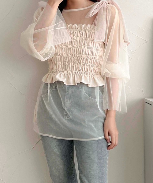 apres jour clair(アプレジュールクレア)の「【apres jour clair】カップ付きチュールリボントップス【ZOZOTOWN限定アイテム】(キャミソール・レディース・ピンクベージュ/ブラック系その他/レッド/アイボリー・フリー/X-LARGE)」の20枚目の写真