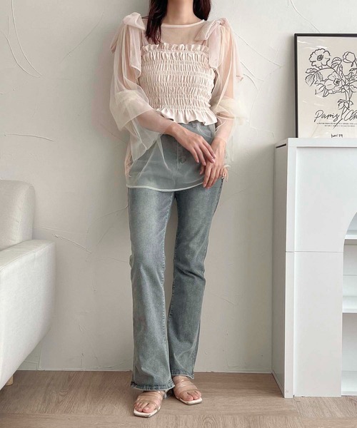 apres jour clair(アプレジュールクレア)の「【apres jour clair】カップ付きチュールリボントップス【ZOZOTOWN限定アイテム】(キャミソール・レディース・ピンクベージュ/ブラック系その他/レッド/アイボリー・フリー/X-LARGE)」の17枚目の写真