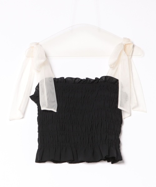apres jour clair(アプレジュールクレア)の「【apres jour clair】カップ付きチュールリボントップス【ZOZOTOWN限定アイテム】(キャミソール・レディース・ピンクベージュ/ブラック系その他/レッド/アイボリー・フリー/X-LARGE)」の7枚目の写真