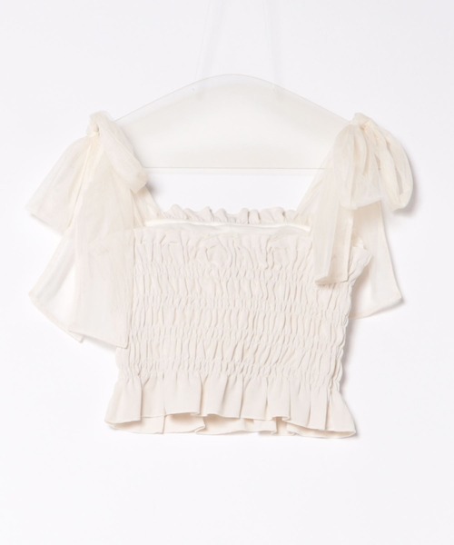 apres jour clair(アプレジュールクレア)の「【apres jour clair】カップ付きチュールリボントップス【ZOZOTOWN限定アイテム】(キャミソール・レディース・ピンクベージュ/ブラック系その他/レッド/アイボリー・フリー/X-LARGE)」の5枚目の写真