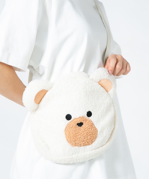 LB/S （エルビーエス）の「【Hi Hey Hoooo/ハイヘイホー】くま顔ショルダーバッグ（ショルダーバッグ・レディース・オフホワイト・FREE）」の4枚目の写真