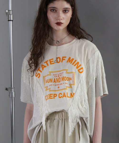 GENE HEAVENS ジーンヘブンズ の GENE HEAVENS リメイクライク フリンジ Tシャツ Tシャツ カットソー