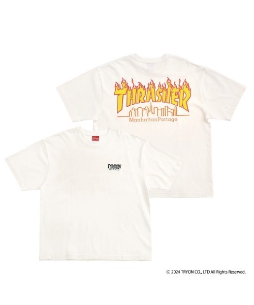 Manhattan Portage（マンハッタンポーテージ）の「S/S Print T-Shirt THRASHER（Tシャツ/カットソー・メンズ・ブラック/ホワイト・X-LARGE/LARGE/MEDIUM/SMALL）」の4枚目の写真