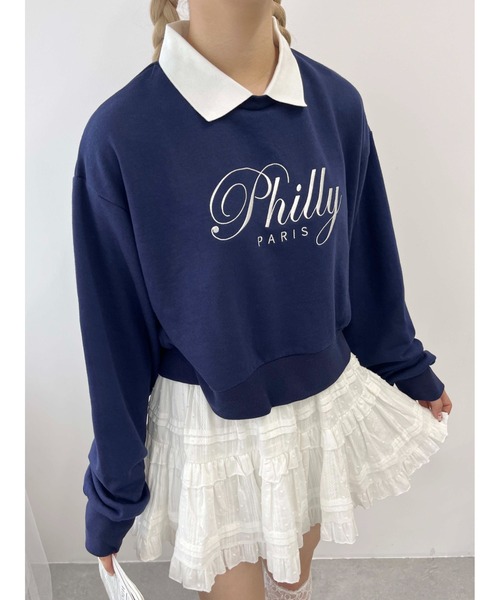 PHILLY（フィリー）の「【PHILLY】襟付きロゴスウェット（スウェット・レディース・ブラック/ネイビー・FREE）」の20枚目の写真