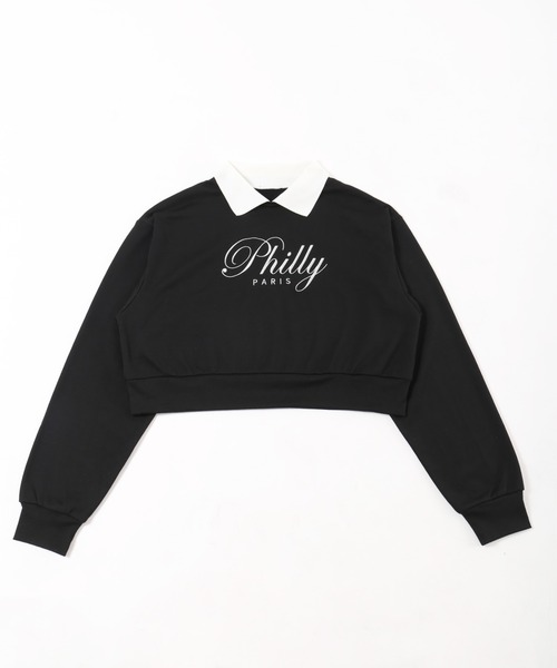 PHILLY（フィリー）の「【PHILLY】襟付きロゴスウェット（スウェット・レディース・ブラック/ネイビー・FREE）」の7枚目の写真
