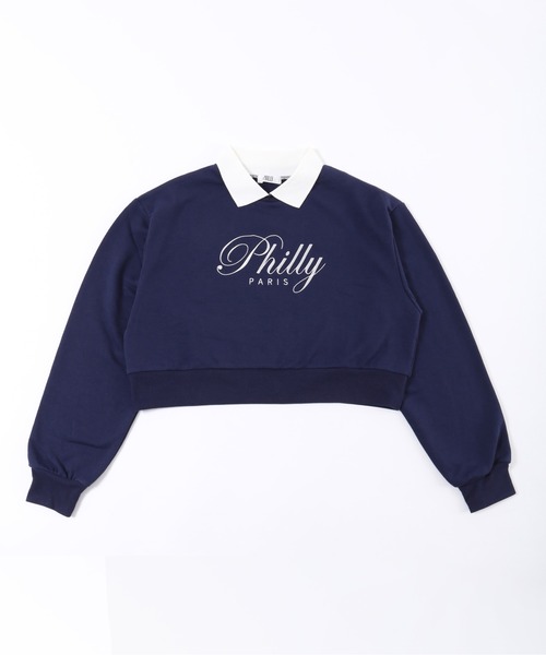 PHILLY（フィリー）の「【PHILLY】襟付きロゴスウェット（スウェット・レディース・ブラック/ネイビー・FREE）」の8枚目の写真