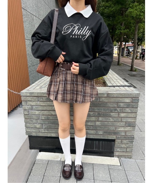 PHILLY（フィリー）の「【PHILLY】襟付きロゴスウェット（スウェット・レディース・ブラック/ネイビー・FREE）」の16枚目の写真