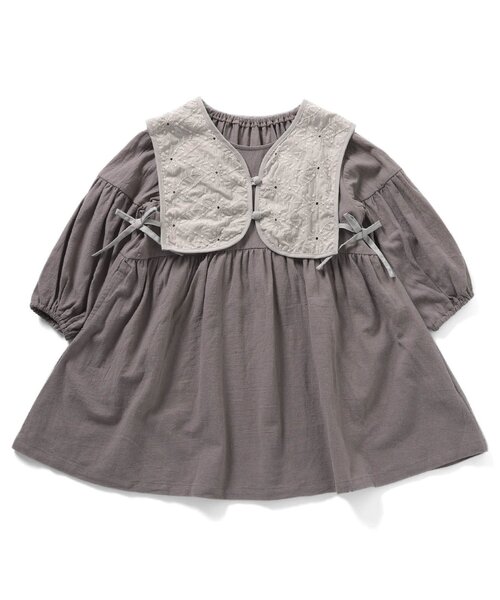 Seraph（セラフ）の「レースベストセットワンピース（ワンピース・キッズ・ベージュ/ラベンダー・80/90/100/110/120/130/140）」の2枚目の写真