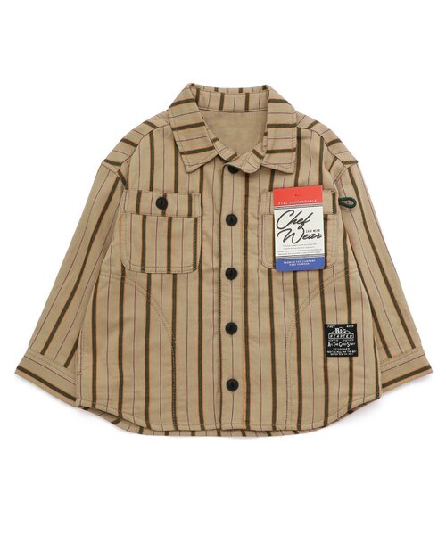 BREEZE(ブリーズ)の「【WEB限定】シェフシャツジャケット(シャツ/ブラウス・キッズ・カーキ/その他10/レッド/ベージュ/チェック/インディゴブルー・80/90/100/110/120/130/140/150)」の2枚目の写真