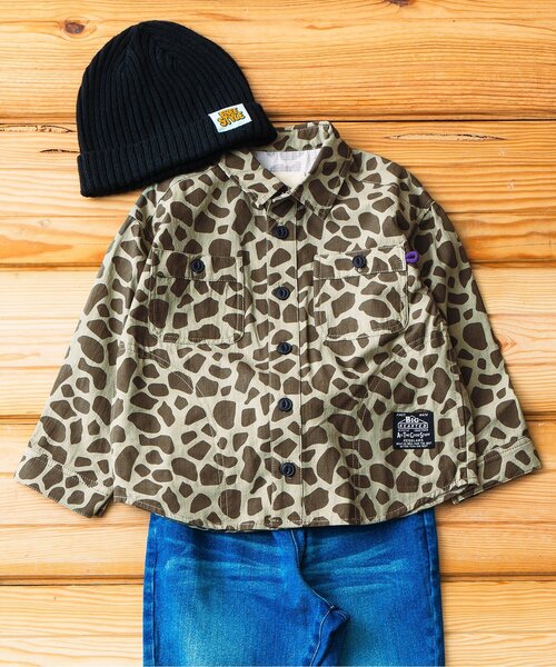 BREEZE(ブリーズ)の「【WEB限定】シェフシャツジャケット(シャツ/ブラウス・キッズ・カーキ/その他10/レッド/ベージュ/チェック/インディゴブルー・80/90/100/110/120/130/140/150)」の3枚目の写真