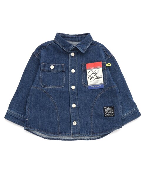 BREEZE(ブリーズ)の「【WEB限定】シェフシャツジャケット(シャツ/ブラウス・キッズ・カーキ/その他10/レッド/ベージュ/チェック/インディゴブルー・80/90/100/110/120/130/140/150)」の1枚目の写真