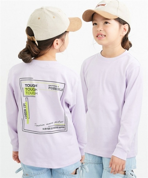 QUNTSTYLE（キュントスタイル）の「バックプリント長袖 Tシャツ　<綿100%>（Tシャツ/カットソー・キッズ・オフホワイト/ブラック/ラベンダー/ミント/テラコッタ/チャコールグレー/ネイビー/カーキ・120/130/140/150/160/100/110/170）」の8枚目の写真
