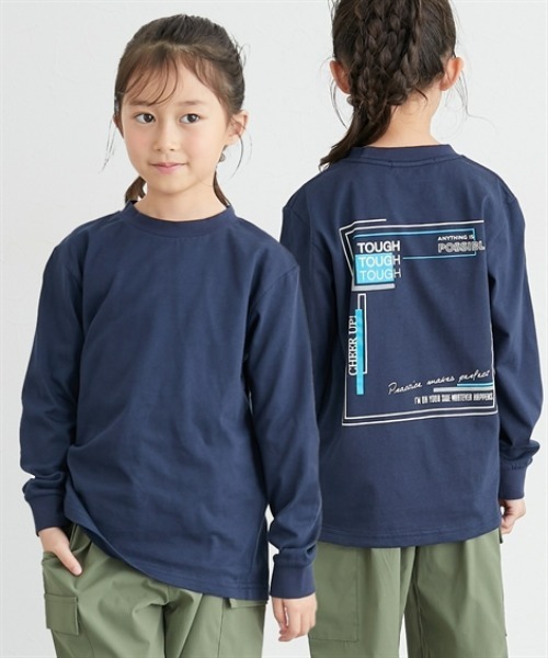 QUNTSTYLE（キュントスタイル）の「バックプリント長袖 Tシャツ　<綿100%>（Tシャツ/カットソー・キッズ・オフホワイト/ブラック/ラベンダー/ミント/テラコッタ/チャコールグレー/ネイビー/カーキ・120/130/140/150/160/100/110/170）」の7枚目の写真