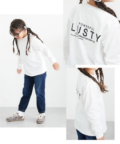 QUNTSTYLE（キュントスタイル）の「バックプリント長袖 Tシャツ　<綿100%>（Tシャツ/カットソー・キッズ・オフホワイト/ブラック/ラベンダー/ミント/テラコッタ/チャコールグレー/ネイビー/カーキ・120/130/140/150/160/100/110/170）」の12枚目の写真