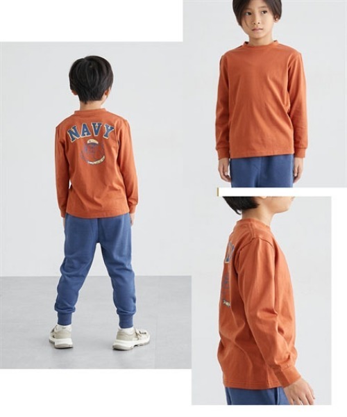 QUNTSTYLE（キュントスタイル）の「バックプリント長袖 Tシャツ　<綿100%>（Tシャツ/カットソー・キッズ・オフホワイト/ブラック/ラベンダー/ミント/テラコッタ/チャコールグレー/ネイビー/カーキ・120/130/140/150/160/100/110/170）」の16枚目の写真