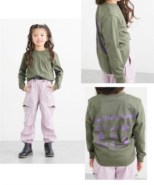 QUNTSTYLE（キュントスタイル）の「バックプリント長袖 Tシャツ　<綿100%>（Tシャツ/カットソー・キッズ・オフホワイト/ブラック/ラベンダー/ミント/テラコッタ/チャコールグレー/ネイビー/カーキ・120/130/140/150/160/100/110/170）」の17枚目の写真
