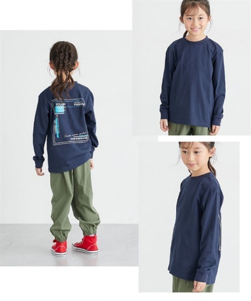 QUNTSTYLE（キュントスタイル）の「バックプリント長袖 Tシャツ　<綿100%>（Tシャツ/カットソー・キッズ・オフホワイト/ブラック/ラベンダー/ミント/テラコッタ/チャコールグレー/ネイビー/カーキ・120/130/140/150/160/100/110/170）」の19枚目の写真