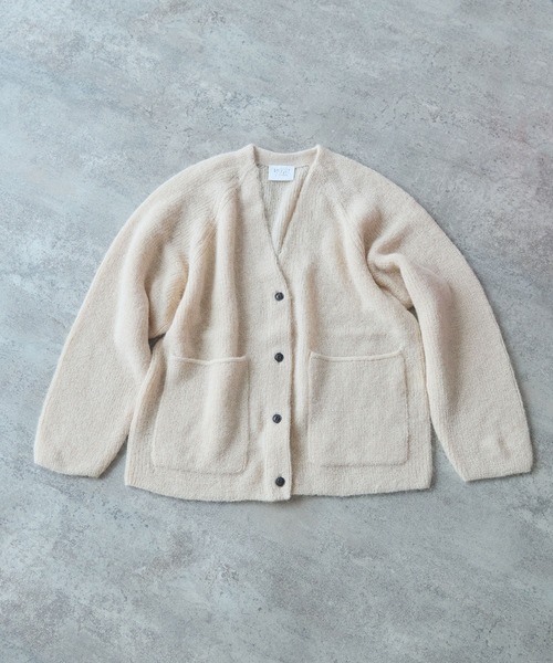 【セール】ベビーアルパカ 片畦編みカーディガン（カーディガン/ボレロ）｜yuni（ユニ ）