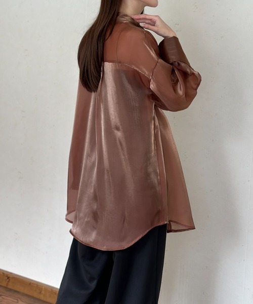 Per sist ence（パーシエンス）の「ラメオーガンジービッグカフスシアーシャツ（シャツ/ブラウス・レディース・グレー/ブラック/ブラウン・FREE）」の17枚目の写真