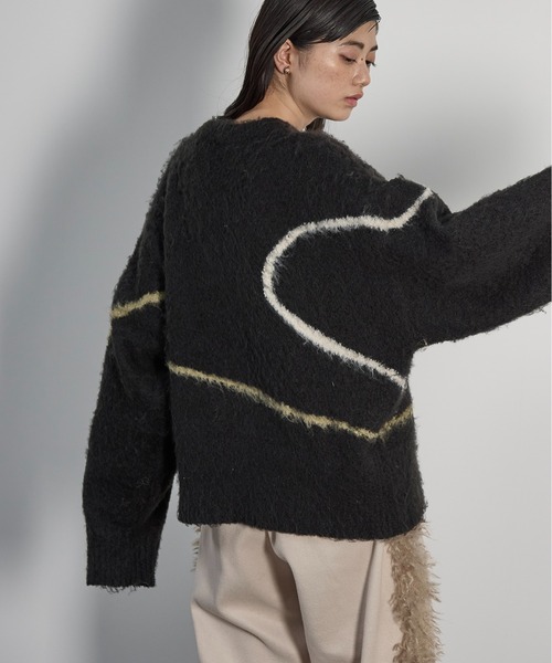 THE YOn（ザヨン）の「ニュアンスラインブラッシュドニットプルオーバー（ニット/セーター・レディース・ピンク/アイボリー/ブラック・FREE）」の18枚目の写真