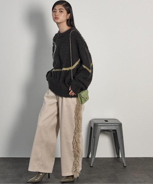 THE YOn（ザヨン）の「ニュアンスラインブラッシュドニットプルオーバー（ニット/セーター・レディース・ピンク/アイボリー/ブラック・FREE）」の20枚目の写真