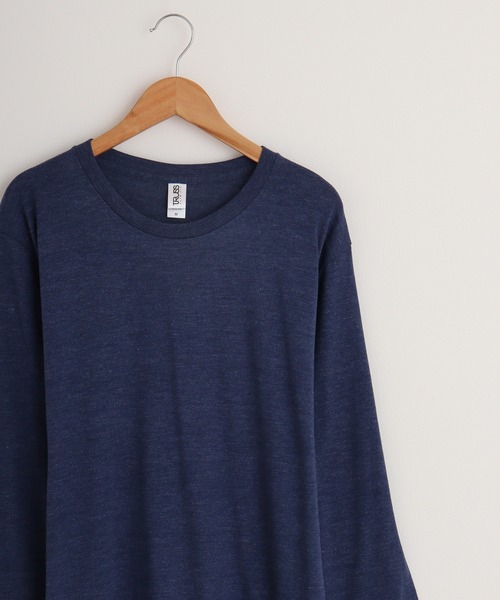 TRUSS(トラス)の「TRUSS トライブレンド3/4スリーブTシャツ(Tシャツ/カットソー・レディース・ブルー/ブラウン/ピンク/オートミール/パープル/ネイビー/グリーン/ブラック/オフホワイト/ヘザーグレー/スミクロ・L/S/XL/M)」の8枚目の写真