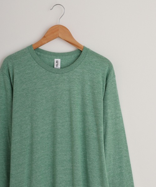 TRUSS(トラス)の「TRUSS トライブレンド3/4スリーブTシャツ(Tシャツ/カットソー・レディース・ブルー/ブラウン/ピンク/オートミール/パープル/ネイビー/グリーン/ブラック/オフホワイト/ヘザーグレー/スミクロ・L/S/XL/M)」の7枚目の写真