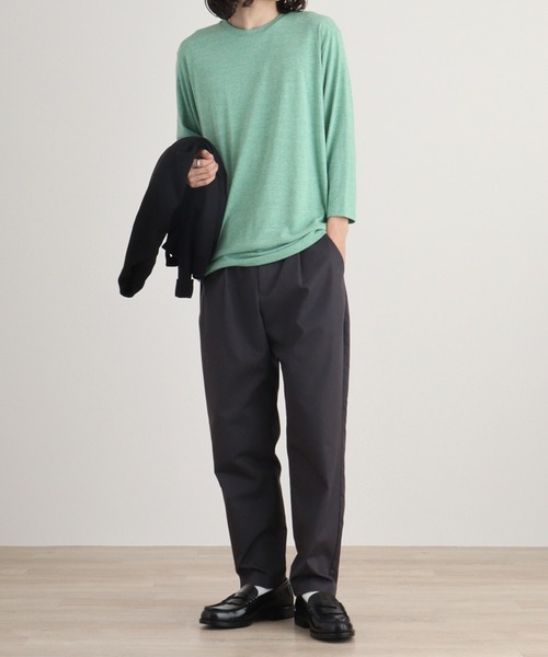 TRUSS(トラス)の「TRUSS トライブレンド3/4スリーブTシャツ(Tシャツ/カットソー・レディース・ブルー/ブラウン/ピンク/オートミール/パープル/ネイビー/グリーン/ブラック/オフホワイト/ヘザーグレー/スミクロ・L/S/XL/M)」の19枚目の写真