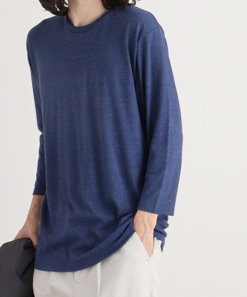 TRUSS(トラス)の「TRUSS トライブレンド3/4スリーブTシャツ(Tシャツ/カットソー・レディース・ブルー/ブラウン/ピンク/オートミール/パープル/ネイビー/グリーン/ブラック/オフホワイト/ヘザーグレー/スミクロ・L/S/XL/M)」の22枚目の写真