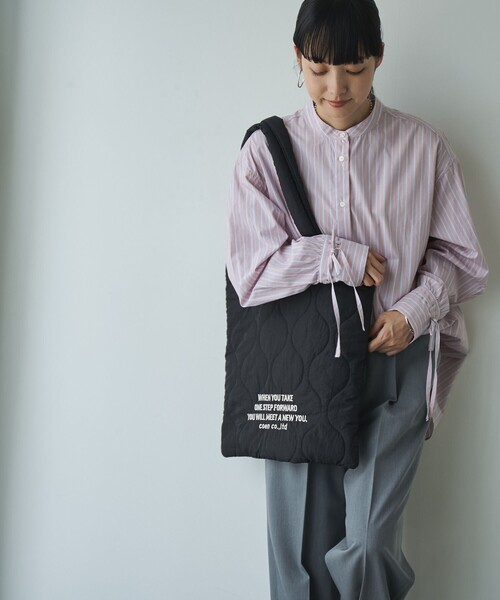 coen（コーエン）の「ロゴ刺繍キルトトートバッグ（トートバッグ・レディース・ケリーグリーン/ブラック/シルバー/オレンジ/ネイビー/ナチュラル/ゴールド/ダークブラウン/コバルトブルー・FREE）」の21枚目の写真