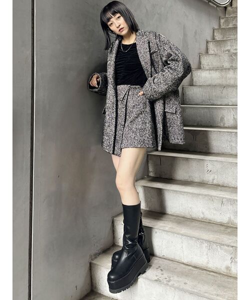 MURUA（ムルーア）の「【SET UP対応】ツイードキュロット（スカート・レディース・その他1・1/2）」の3枚目の写真