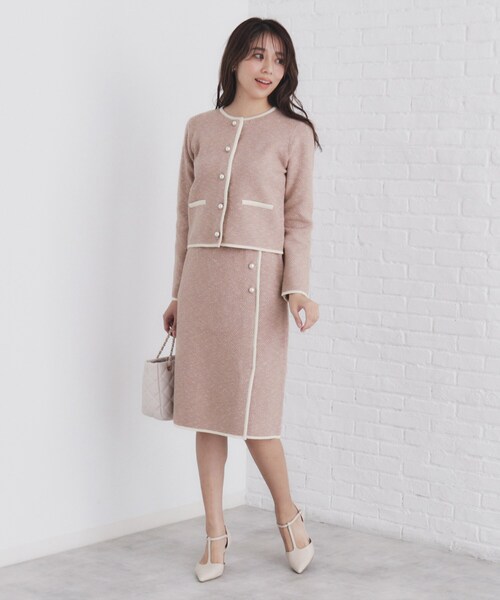 index（インデックス）の「◆《美人百花掲載》パール調ツイードライクタイトスカート/セットアップ対応【洗濯機洗い可】（スカート・レディース・ライトイエロー系/ピンク系1/ブラック/グレー・42/40/38/36）」の11枚目の写真