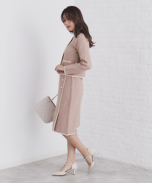 index（インデックス）の「◆《美人百花掲載》パール調ツイードライクタイトスカート/セットアップ対応【洗濯機洗い可】（スカート・レディース・ライトイエロー系/ピンク系1/ブラック/グレー・42/40/38/36）」の12枚目の写真