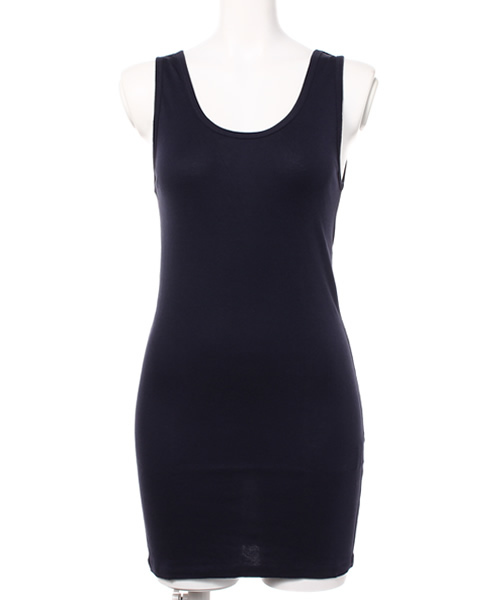 min@RNA（ミンアットアールエヌエー）の「M0157 スーピマフライスノースリーブ（タンクトップ・レディース・ブラック/ネイビー/オフホワイト/杢グレー/クリーム・MEDIUM）」の5枚目の写真