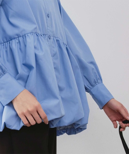 襟付ヘムバルーンシャツ（シャツ/ブラウス）｜titivate（ティティ