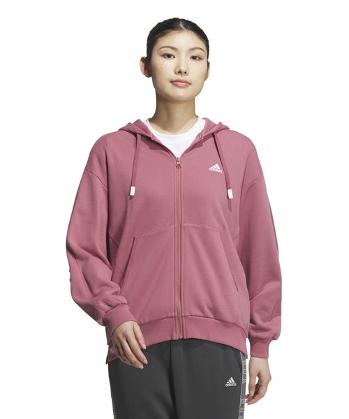 adidas（アディダス）の「アディダス adidas W WORD スウェットFZフーディ（スウェット・レディース・マスタード/ダークグレー/スモークピンク・S/M/L/XL）」の3枚目の写真