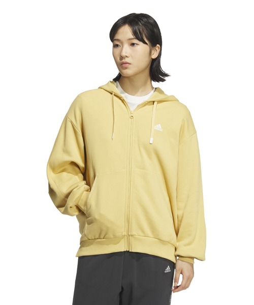adidas（アディダス）の「アディダス adidas W WORD スウェットFZフーディ（スウェット・レディース・マスタード/ダークグレー/スモークピンク・S/M/L/XL）」の2枚目の写真