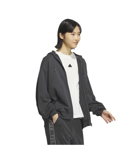 adidas（アディダス）の「アディダス adidas W WORD スウェットFZフーディ（スウェット・レディース・マスタード/ダークグレー/スモークピンク・S/M/L/XL）」の6枚目の写真