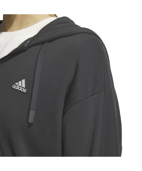 adidas（アディダス）の「アディダス adidas W WORD スウェットFZフーディ（スウェット・レディース・マスタード/ダークグレー/スモークピンク・S/M/L/XL）」の5枚目の写真