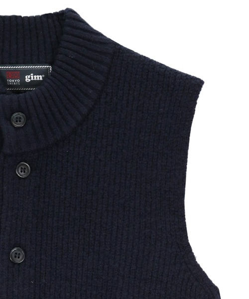 BRICK HOUSE by TOKYO SHIRT(ブリックハウス)の「【東京シャツ×gim(R) 】紡毛前開き メンズニットベスト(ベスト・メンズ・ネイビー/グレー・LL/M/L)」の8枚目の写真