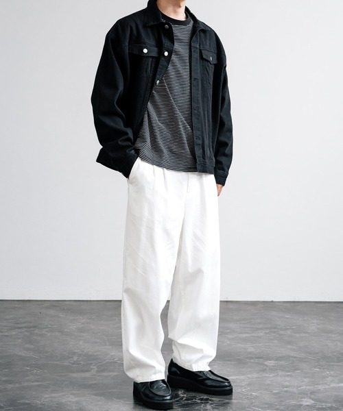 Rocky Monroe（ロッキーモンロー）の「ワイドバルーンツータックチノパンツ（チノパンツ・メンズ・ベージュ/ダークネイビー/カーキ/ブラック/ナチュラル/オフホワイト/グレー/ダークベージュ・マルチサイズ）」の12枚目の写真