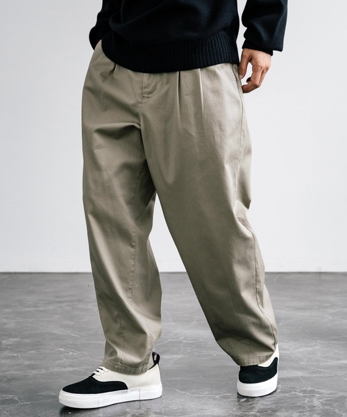 Rocky Monroe（ロッキーモンロー）の「ワイドバルーンツータックチノパンツ（チノパンツ・メンズ・ベージュ/ダークネイビー/カーキ/ブラック/ナチュラル/オフホワイト/グレー/ダークベージュ・マルチサイズ）」の18枚目の写真