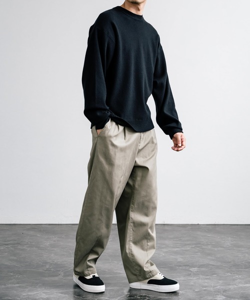 Rocky Monroe（ロッキーモンロー）の「ワイドバルーンツータックチノパンツ（チノパンツ・メンズ・ベージュ/ダークネイビー/カーキ/ブラック/ナチュラル/オフホワイト/グレー/ダークベージュ・マルチサイズ）」の19枚目の写真