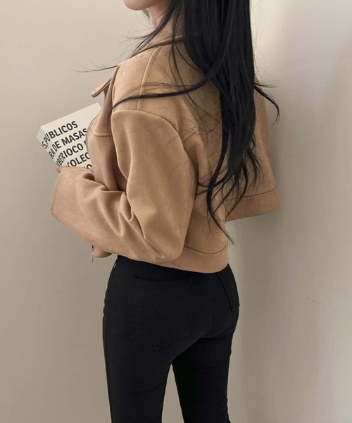 MAISON DE THERESE(メゾン ド テレーズ)の「スエードジャケット(テーラードジャケット・レディース・ブラック/グリーン/キャメル・M)」の5枚目の写真