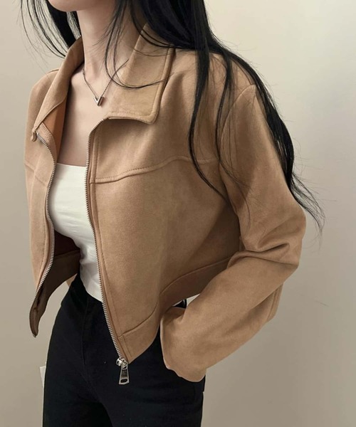 MAISON DE THERESE(メゾン ド テレーズ)の「スエードジャケット(テーラードジャケット・レディース・ブラック/グリーン/キャメル・M)」の11枚目の写真