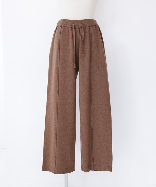 n'OrLABEL(ノアールレーベル)の「センターリンキングニットパンツ(その他パンツ・レディース・ブラウン/ライトベージュ/チャコール・2/1)」の14枚目の写真