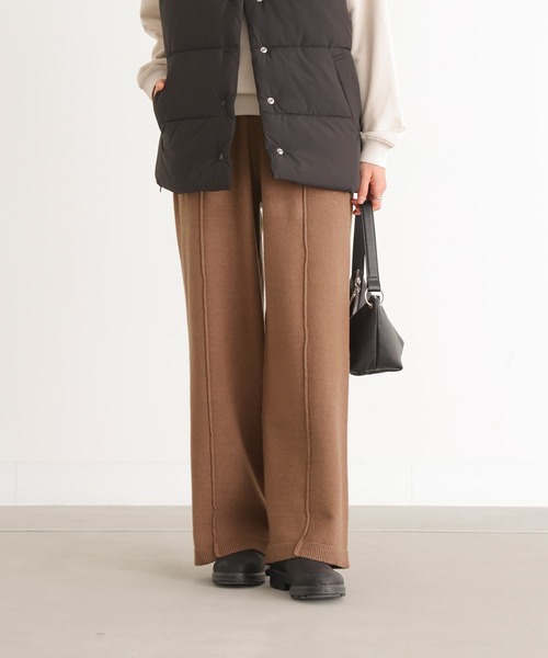 n'OrLABEL(ノアールレーベル)の「センターリンキングニットパンツ(その他パンツ・レディース・ブラウン/ライトベージュ/チャコール・2/1)」の6枚目の写真