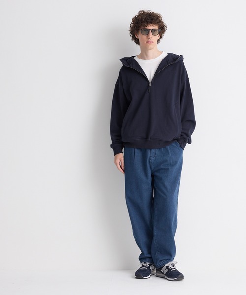 coca（coca）（コカ）の「ハーフジッププルパーカー（スウェット・メンズ・ネイビー/ライトグレー・XL/M/L）」の3枚目の写真